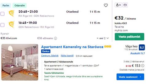 Edasi Tagasi Lennud Riiast Gdanski Alates Tallinnast