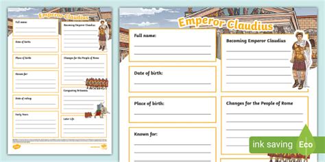 Emperor Claudius Fact File Template L Enseignant A Fait