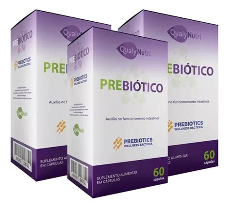 Kit 3 Prebiótico 500mg 60 Cápsulas Funcionamento Intestinal Frete grátis