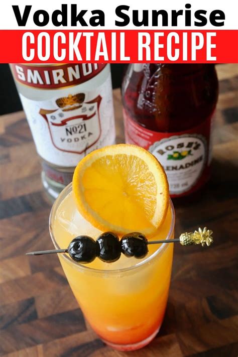 Vodka Sunrise Cocktail Drink Recipe Dobbernationloves