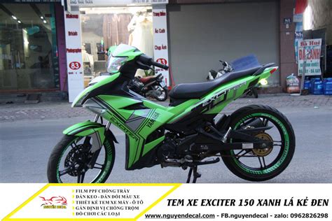 Tem Xe Exciter Xanh L K En Nguy N Decal Chuy N D N Keo Xe