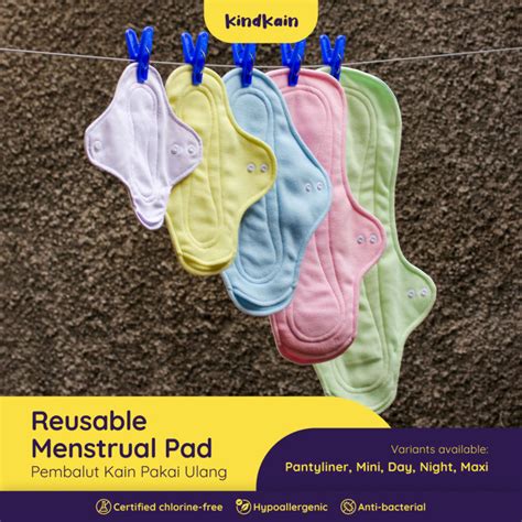 Kindkain Pembalut Kain Wanita Cuci Pakai Ulang Menstrual Pad Menspad