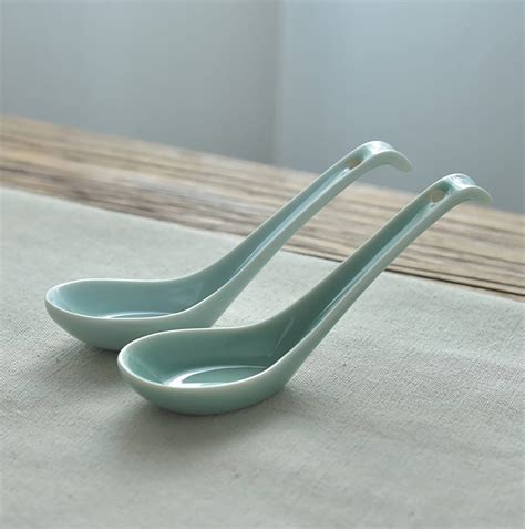 Chinese Ceramic Spoon Blue Spoon Ramen Spoon Soup Spoon Etsy