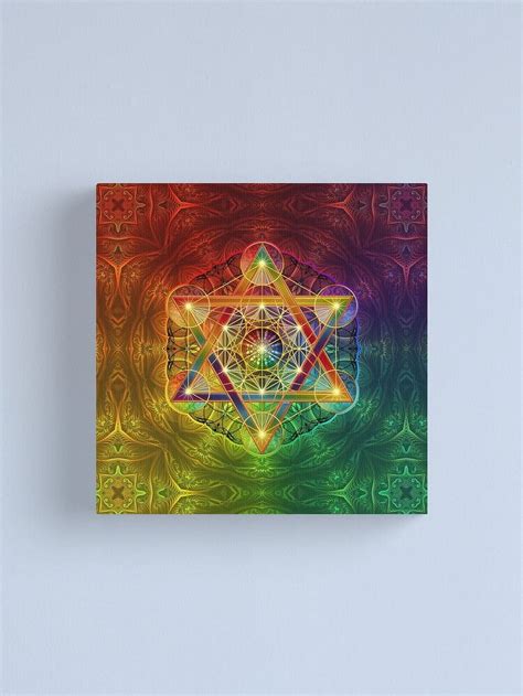 Aaroca New Metatron S Cube With Merkabah And Flower Of Life Canvas