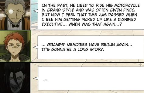 Tatamana On Twitter Hirotsu Having Old Memories Remembering When Chuuya Was Driving Too Fast