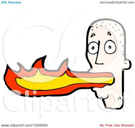 Cartoon Of A Man Breathing Fire Royalty Free Vector Illustration By