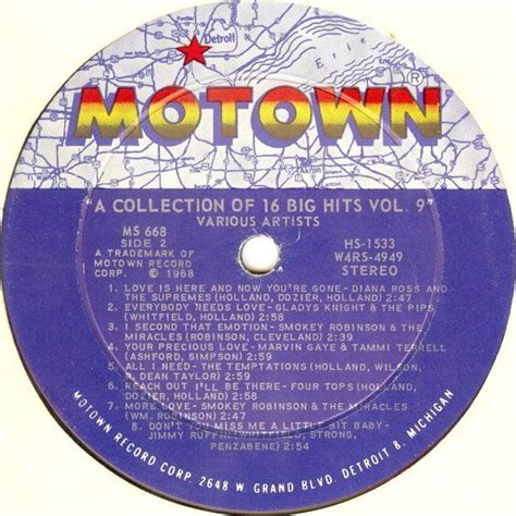 Various The Motown Sound A Collection Of 16 Original Hits Vol 9