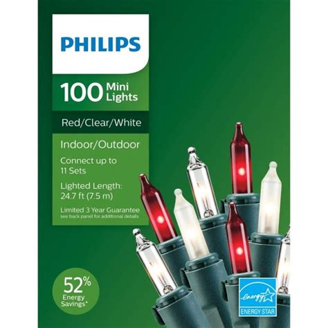 Philips 100ct Christmas Incandescent Smooth Mini String Lights 24 7