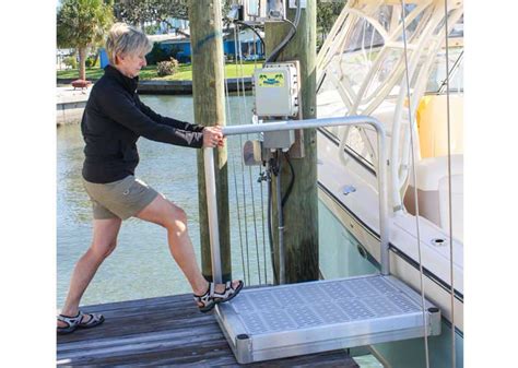 Sliding Boat Boarding Step For Dock To Boat Boarding — The Dock Doctors