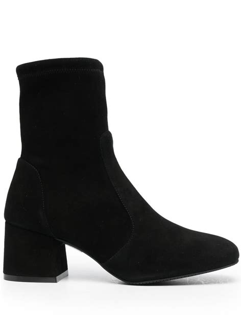 Stuart Weitzman Square Toe Suede Boots Black Farfetch Ao