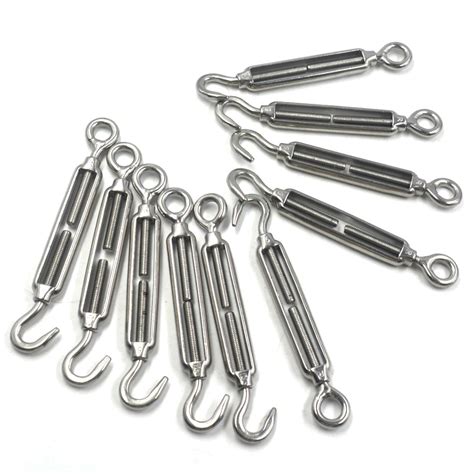 Wire Rope Cable M Hook Eye Turnbuckle Stainless Steel Pack Of