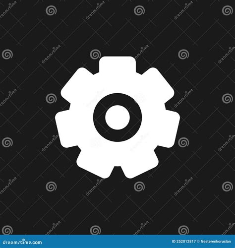 Configuración Marcha Modo Oscuro Glifo Ui Icono Ilustración del Vector