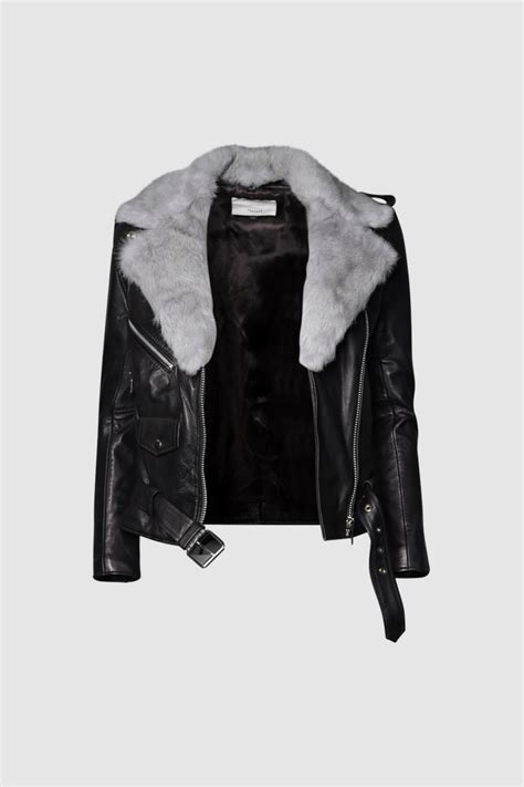 Easy Rider W Removable Nude Faux Fur Collar The Pre Loved Closet