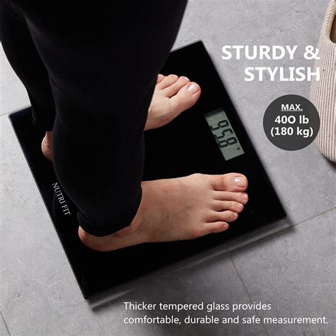 Nutri Fit Digital Bathroom Scale Lbs Ultra Slim Accurate For