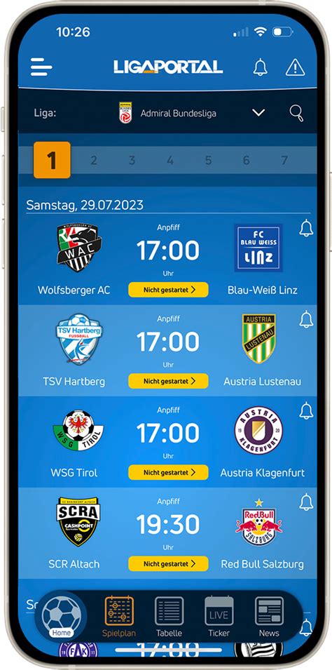 Saison Spielpl Ne In Der Ligaportal App Verf Gbar