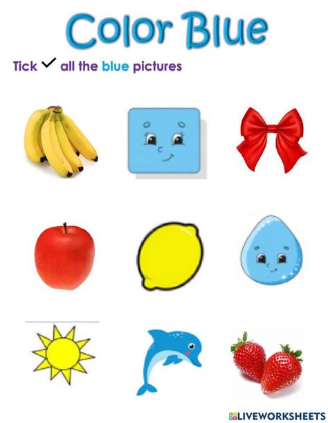 Color blue worksheet | Color blue activities, Blue color, Back to ...