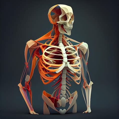 Premium AI Image | Human skeleton anatomy on dark background 3D illustration 3D rendering