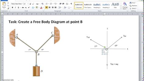 Mechanics Statics Free Body Diagram Tutorial In Word 1 YouTube