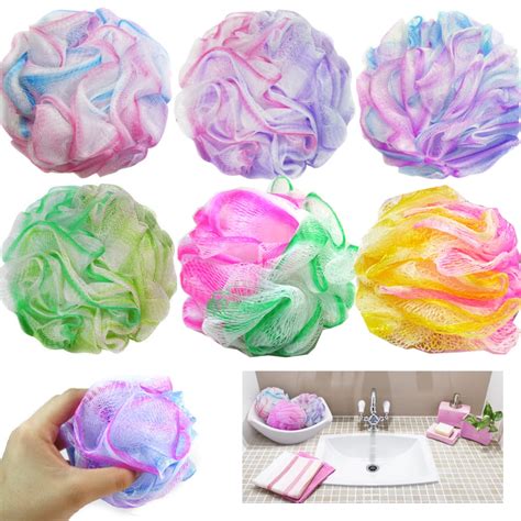 8 Pc Exfoliating Bath Sponges Shower Puff Loofah Mesh Ball Body Brush