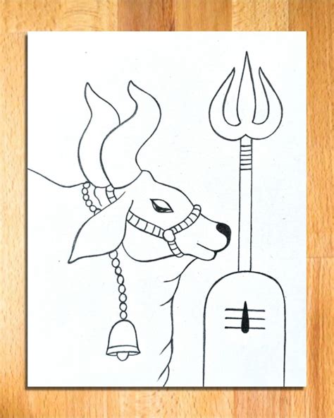 How To Draw Shivling And Nandi Ji Shivratri Drawing Shivling Sketch