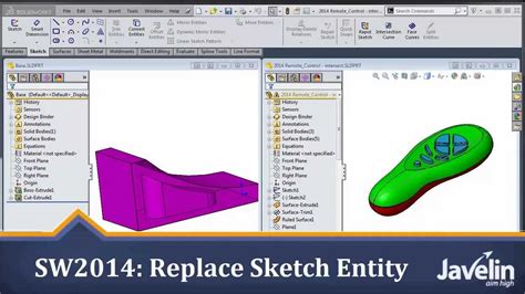 Solidworks 2014 Tutorial Replace Sketch Entity Youtube