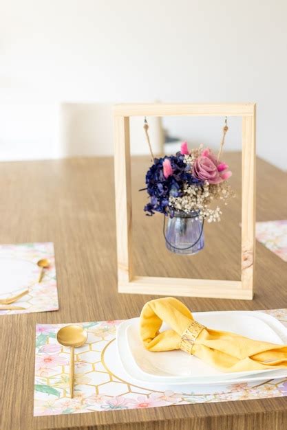 Premium Photo Plate With Utensils On The Table Decorated With A