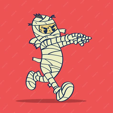 Premium Vector Cartoon Character Halloween Mummies Walking And Chasing Drawing Vector