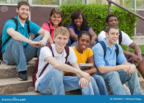 A Group Of Multicultural College Students Friends Royalty Free Stock