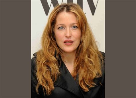 Gillian Andersons Long Hair With Layers Styled For A Messy Look