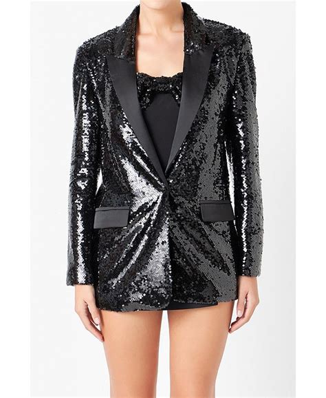 Endless Rose Womens Sequin Oversized Jacket Macys