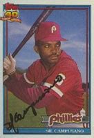 Sil Campusano Philadelphia Phillies 1991 Topps Autographed Signed Card