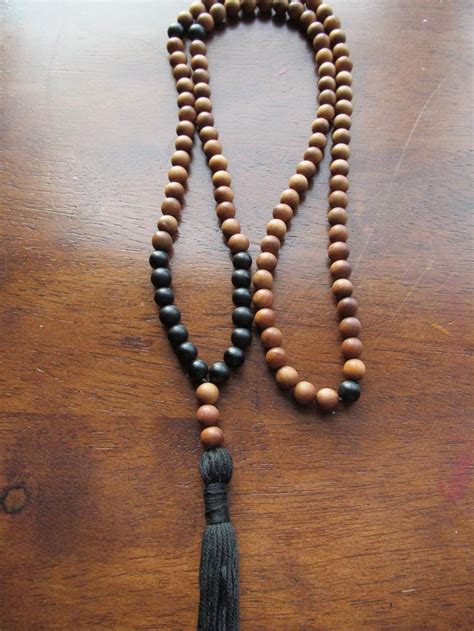 Mala Jewelry Mala Bead Necklace Mala Beads Wood Necklace Beaded