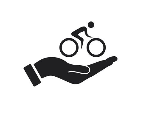 Hand Fiets Logo Ontwerp Fiets Logo Met Hand Concept Vector Hand En