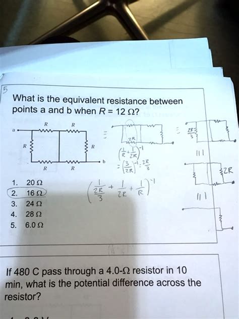 What Is The Equivalent Resistance Between Points A An Solvedlib