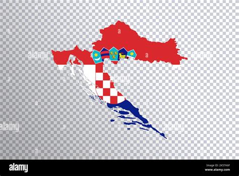 Croatia flag on map, transparent background, Clipping path Stock Photo - Alamy