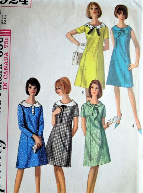 P5924a18 1960s Mod Dress Pattern Simplicity 5924 Cute Dress In 2024 Simplicity Patterns