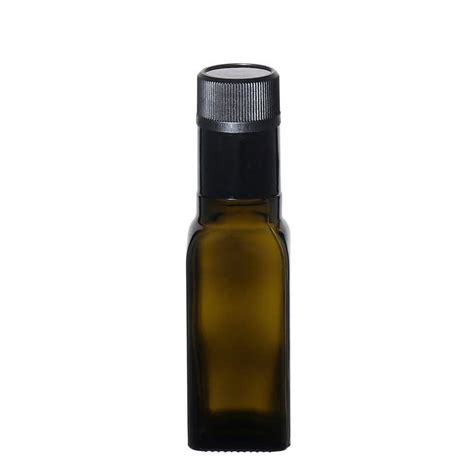 Bouteille de vinaigre dhuile 100 ml Quadra verre carrée vert