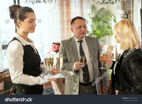 Two Mature Delegates Foreign Business Partners Stock Photo 1916951702