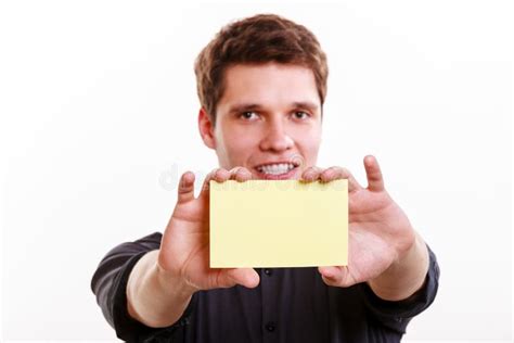 Man Holding Blank Piece Paper Stock Photos Free Royalty Free