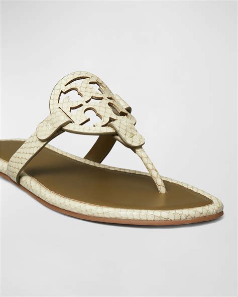 Tory Burch Miller Leather Logo Thong Sandals Neiman Marcus