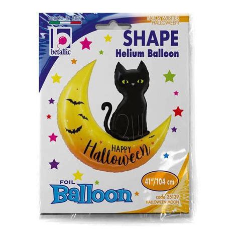 Globo De Happy Halloween De Gato Y Luna De X Cm Grabo Por