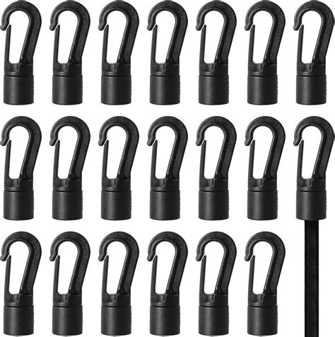 Litoexpe 32 Pcs Shock Cord Snap Hooks For 1 4 Inch To 5 16 Inch Black