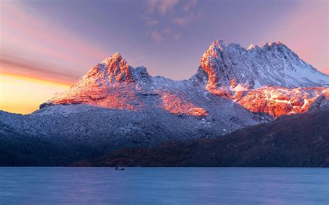 Cradle Mountain Wallpaper 4K, Tasmania, Winter, Sunlight