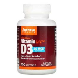 Jarrow Formulas Vitamin D3 Cholecalciferol 25 Mcg 1 000 IU 100