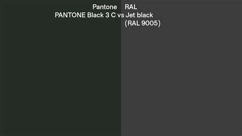 Pantone Black C Vs Ral Jet Black Ral Side By Side Comparison