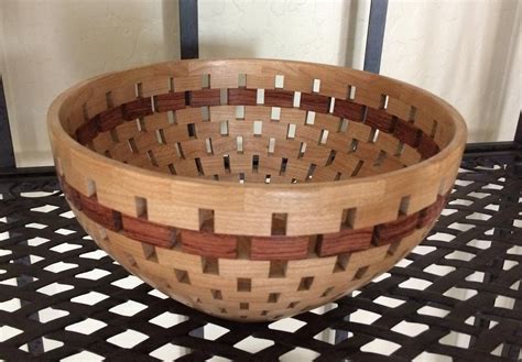 Open Segmented Bowl Cherry With Bubinga Accent Ring Etsy Bowl