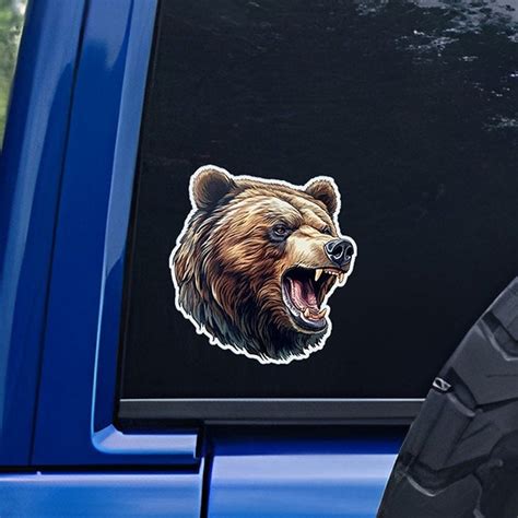 Grizzly Bear Decal Bear Sticker Bear Decal Cute Bear Etsy