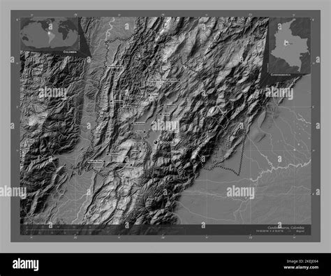 Cundinamarca Department Of Colombia Bilevel Elevation Map With Lakes