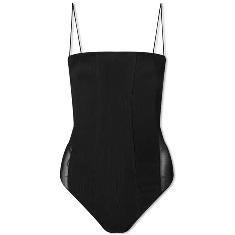 Good American Mesh Corset Bodysuit Black End Gb