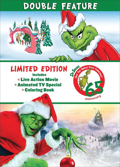 How The Grinch Stole Christmas Double Feature Walmart Exclusive Dr Seuss 65th Anniversary